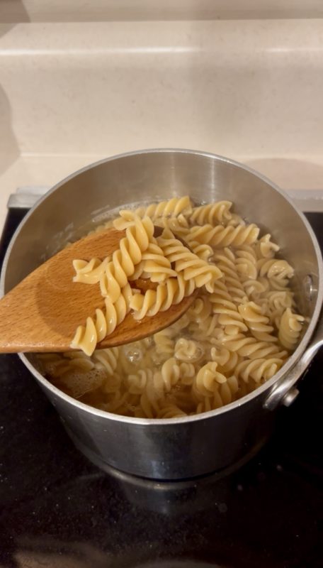 boiled pasta.