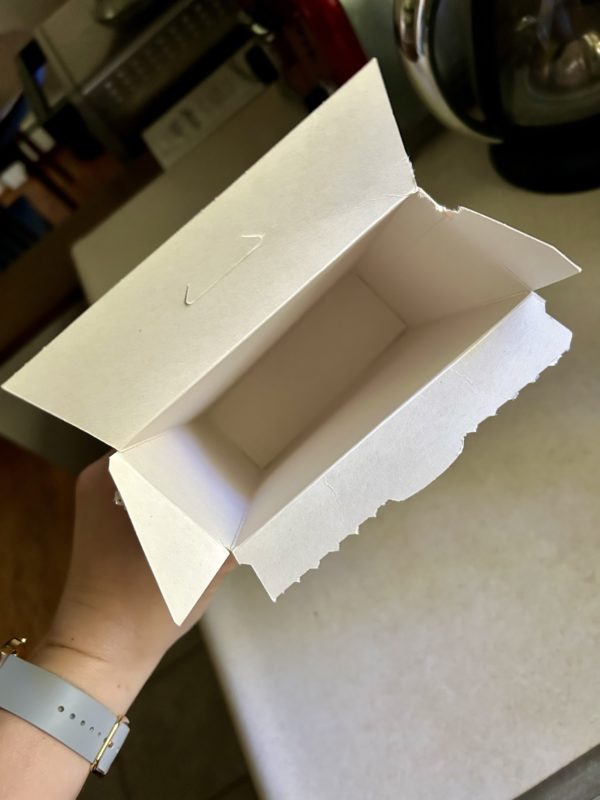 empty pasta box.