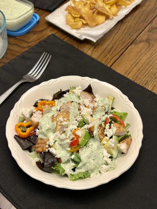 chicken taco salad.