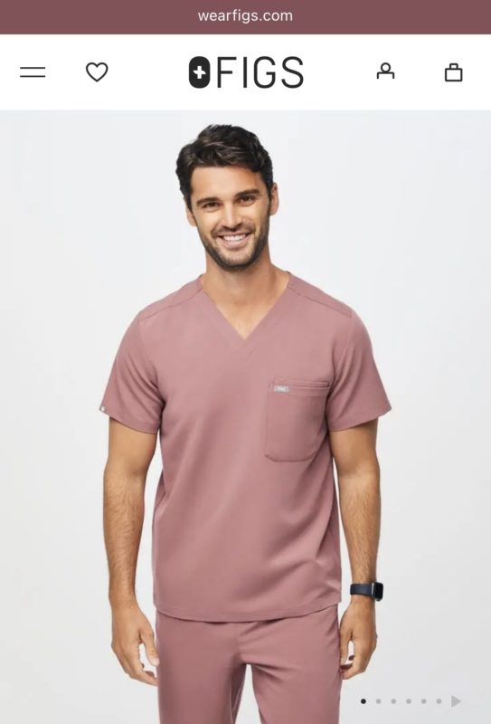 mens' mauve scrubs.