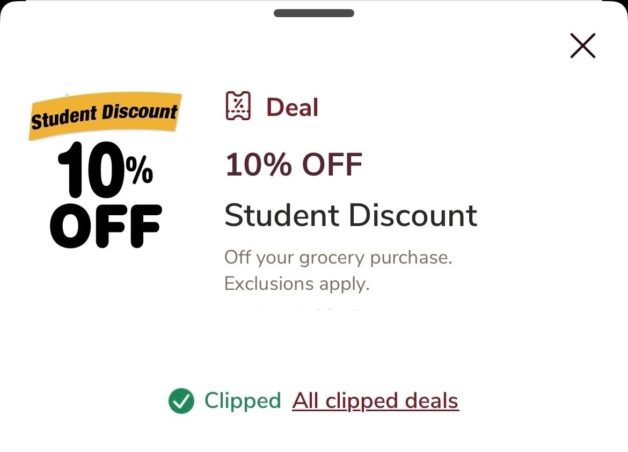 SAfeway student discount.