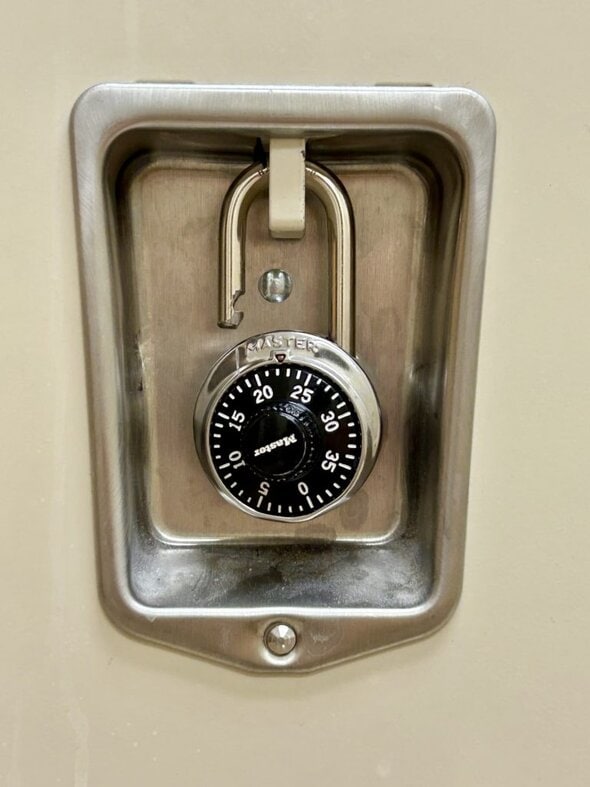 padlock on locker.