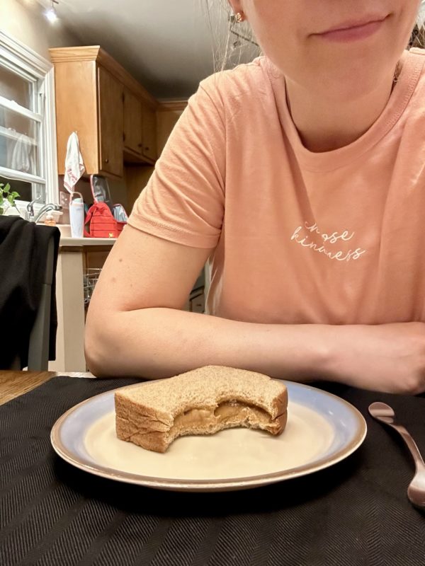 peanut butter sandwich.