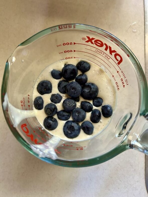 blueberry pancake batter.