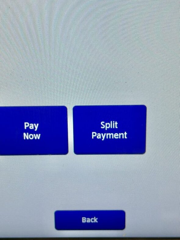 split payment screen.