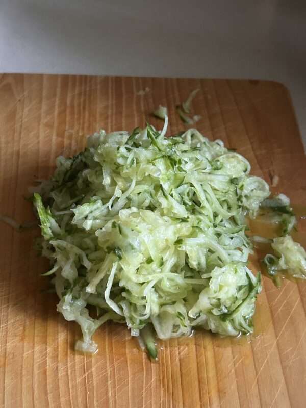 grated cucumber.