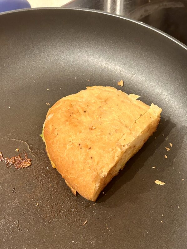 bread in pan.