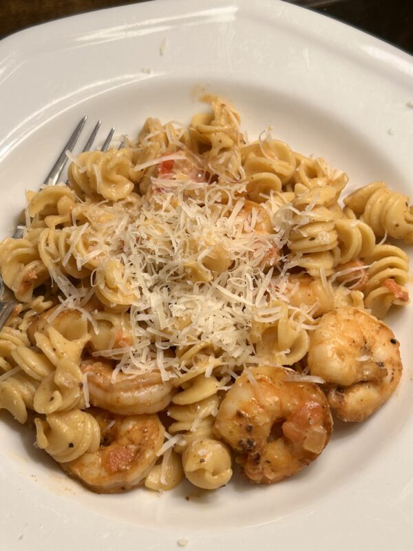 shrimp pasta.