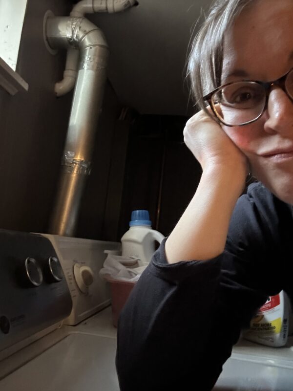 Kristen and washing machine.