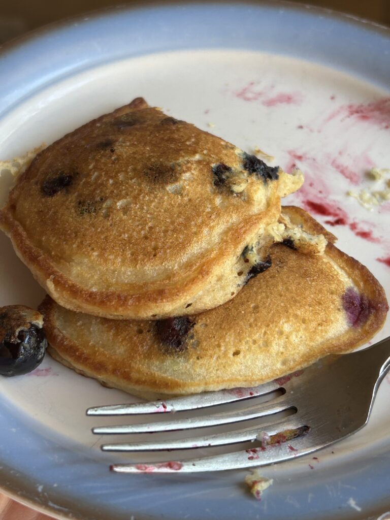 blueberry pancakes.