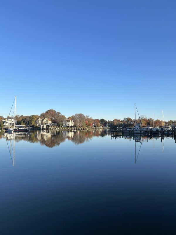 creek under blue sky.