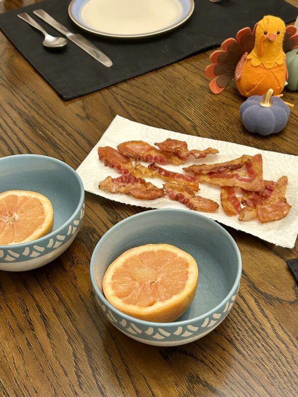 grapefruit and bacon.