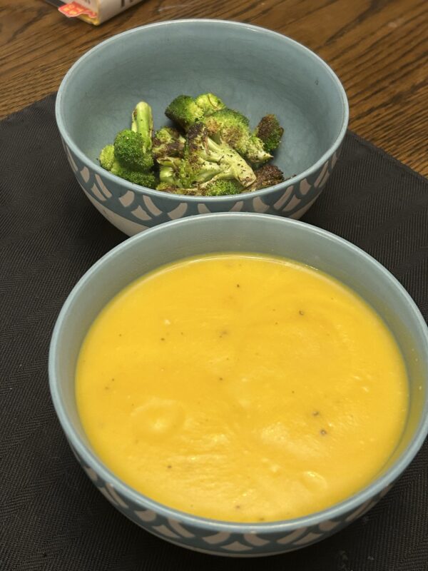 broccoli and soup.