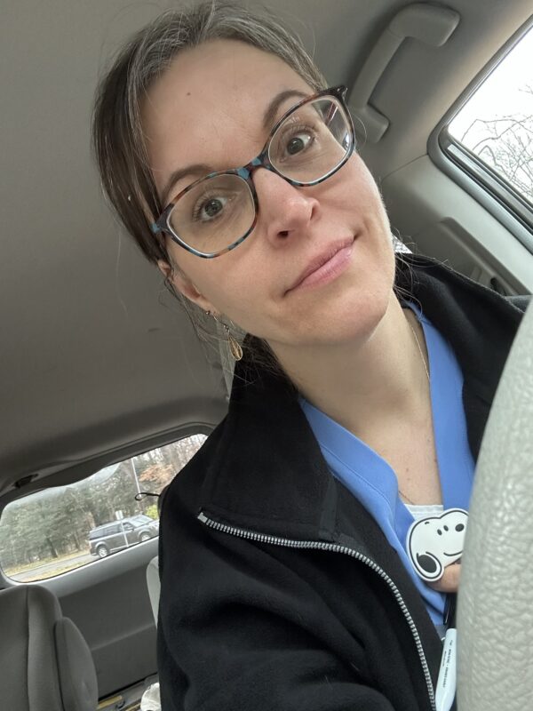 Kristen after night shift.