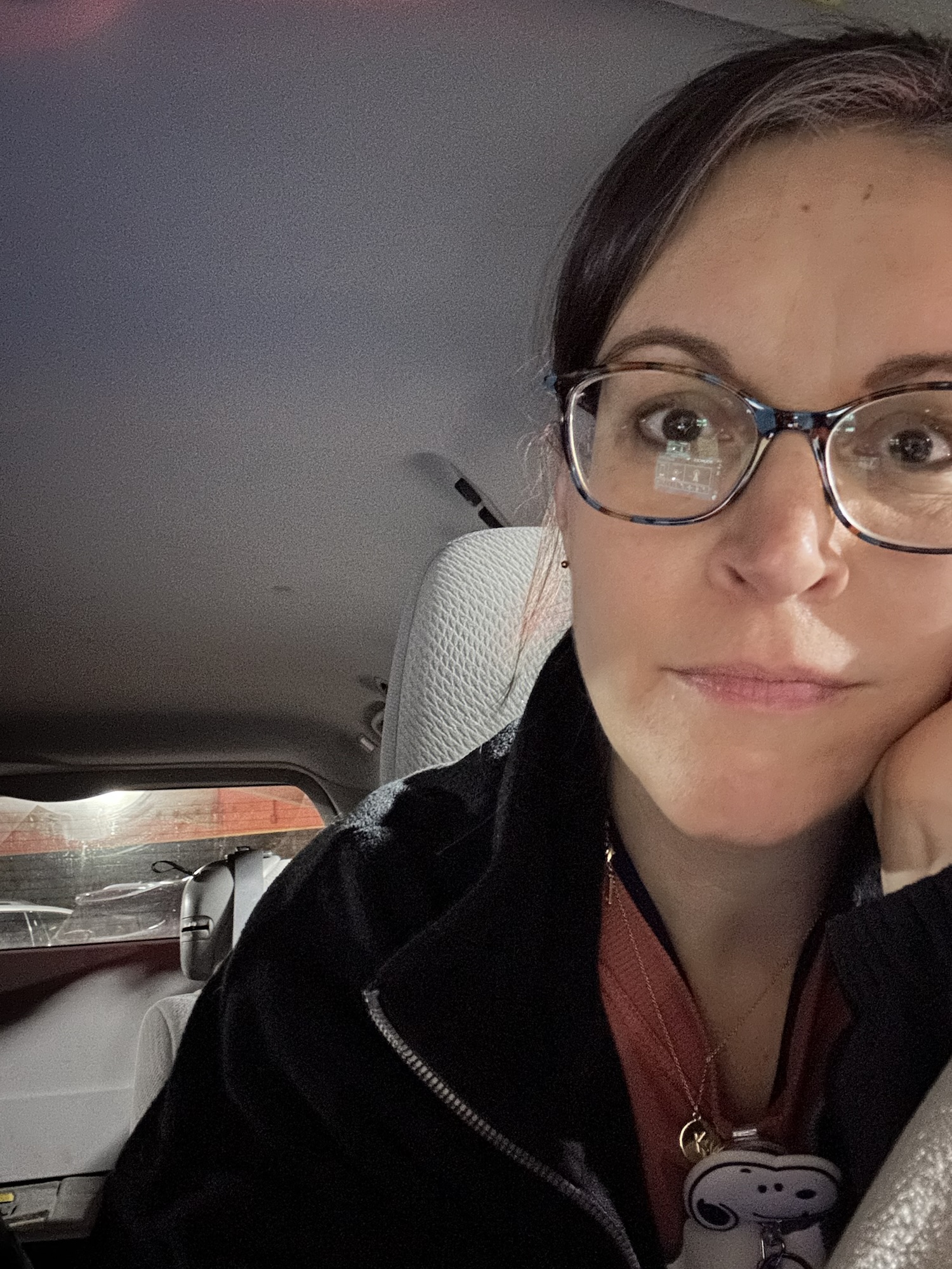 Kristen before a night shift.