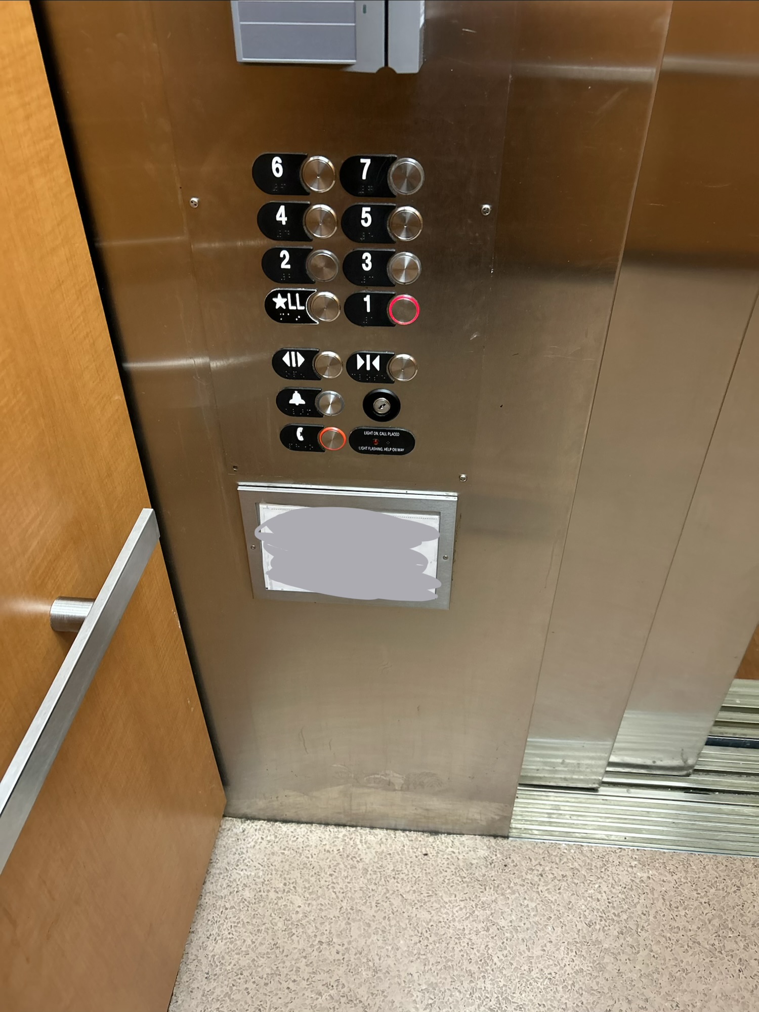 hospital elevator.