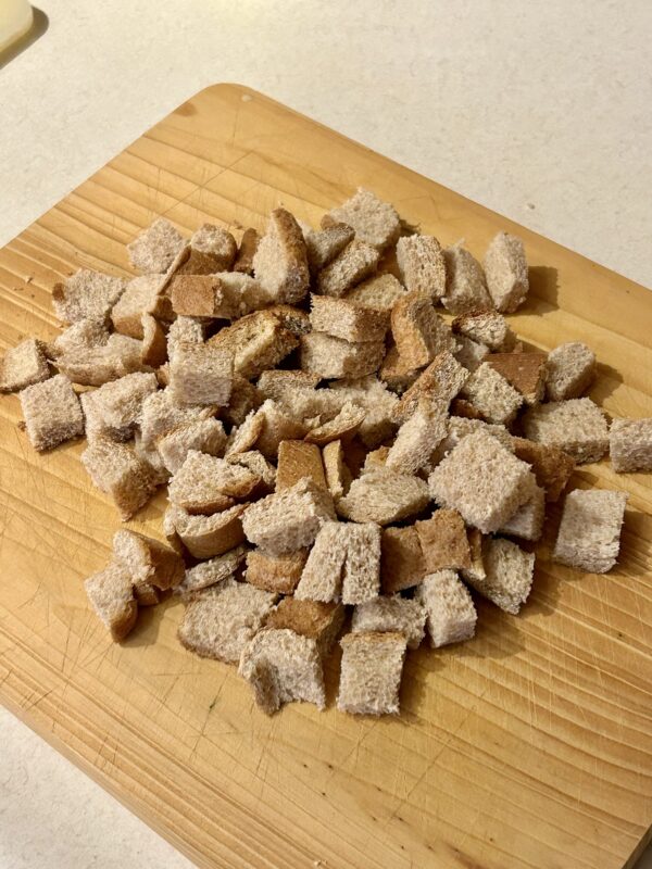 bread cubes.