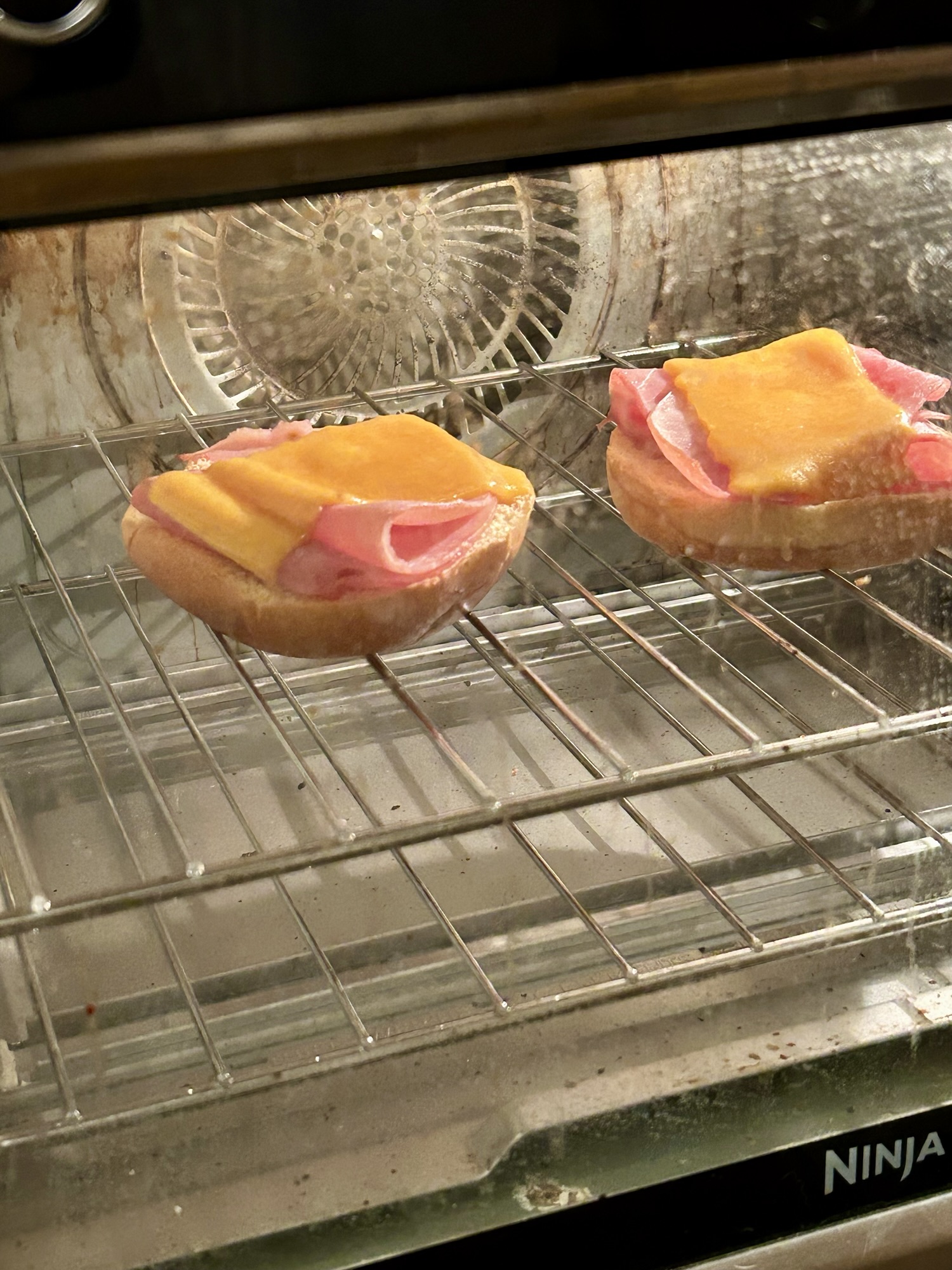 sandwich in toaster oven.