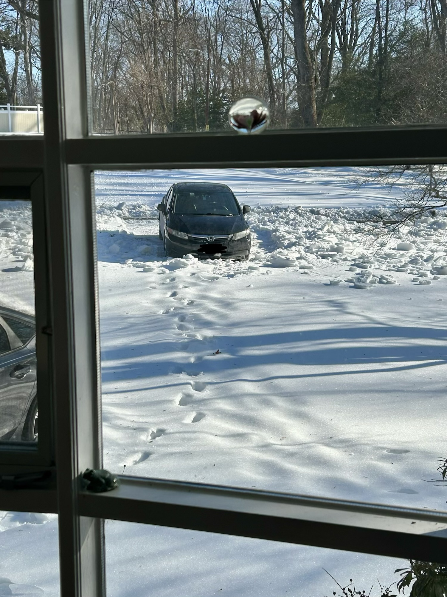 car in driveway.
