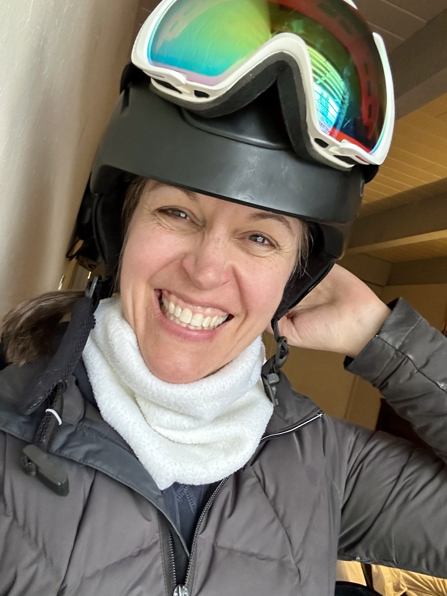 kristen in ski gear.