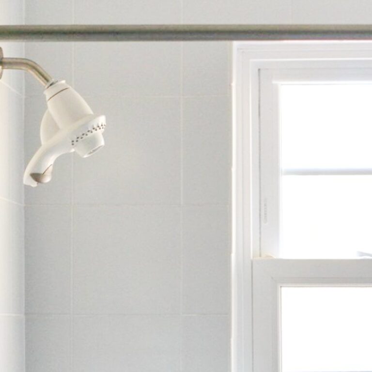 Window in shower.