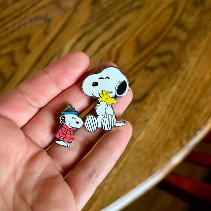 Snoopy pins.