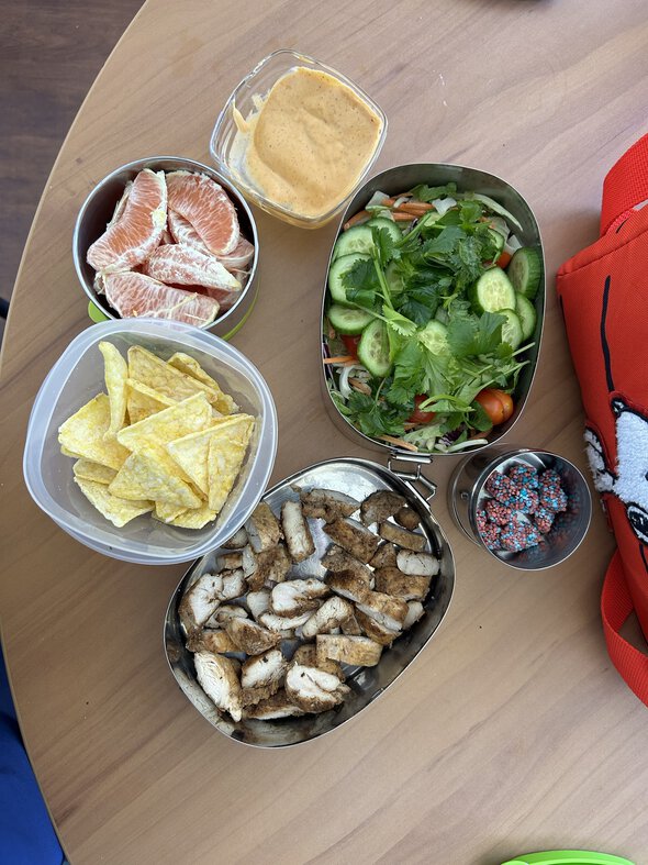 green chicken salad lunch.