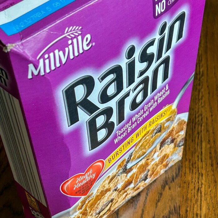 raisin bran box.
