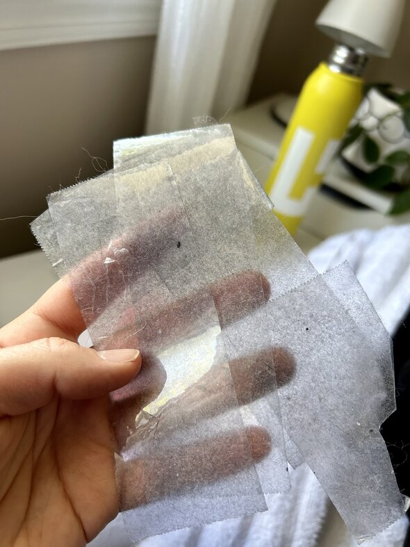 tape with black fuzz.