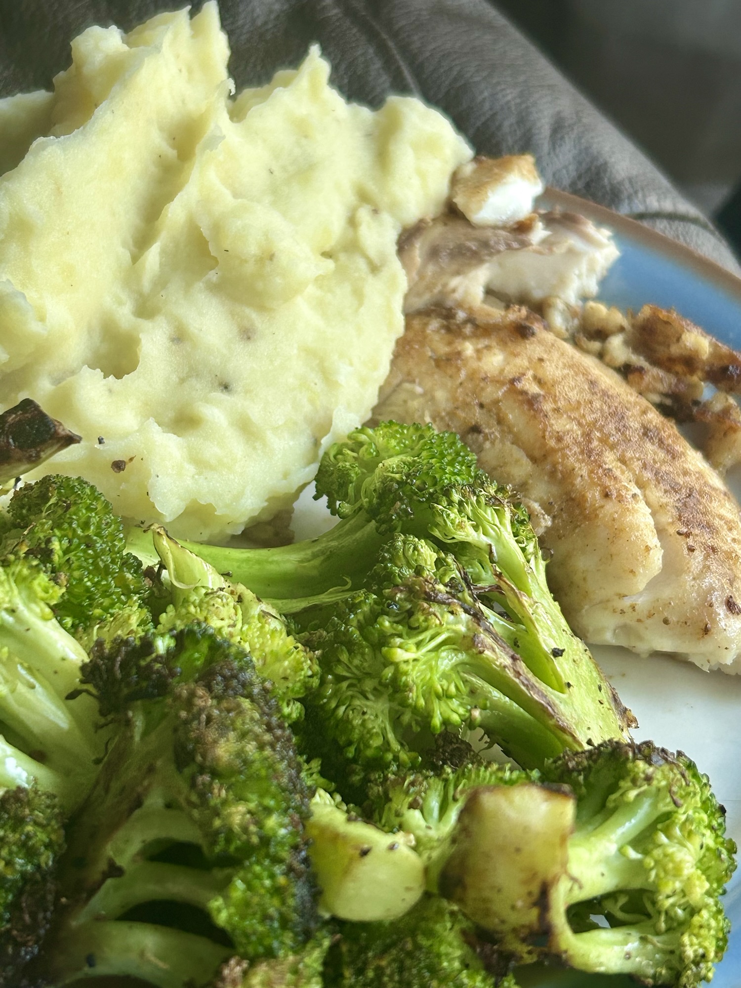 broccoli and fish.