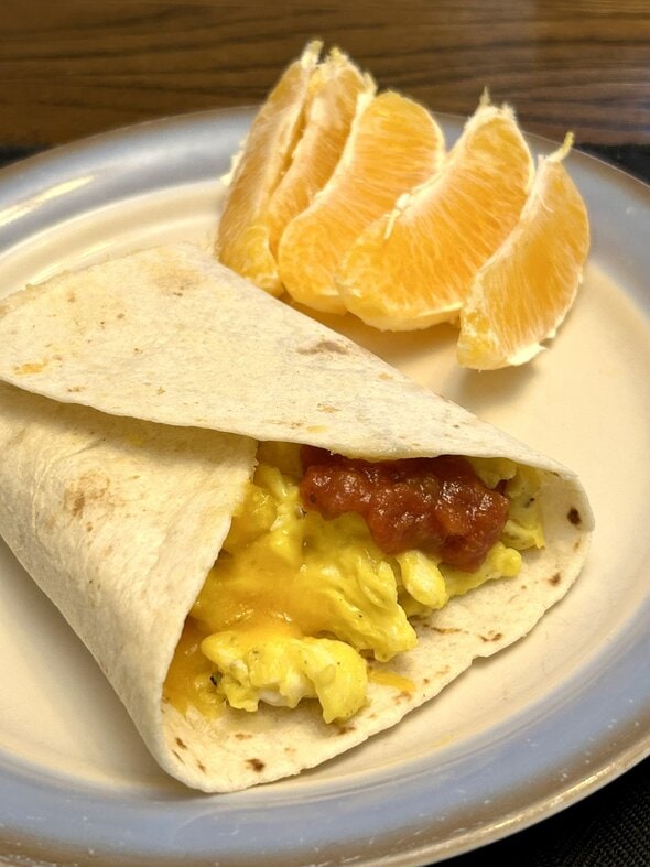 scrambled egg burrito.