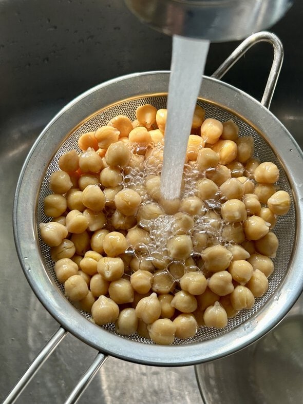 rinsed chickpeas.