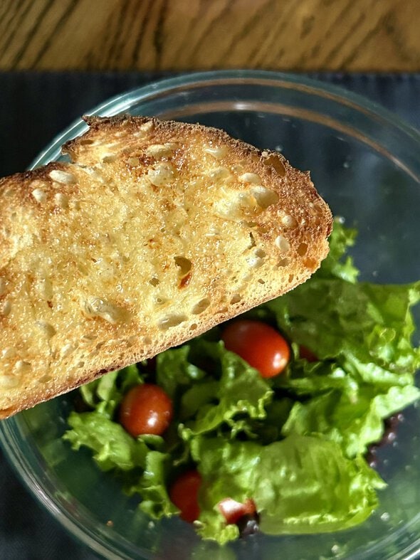 bread and salad.