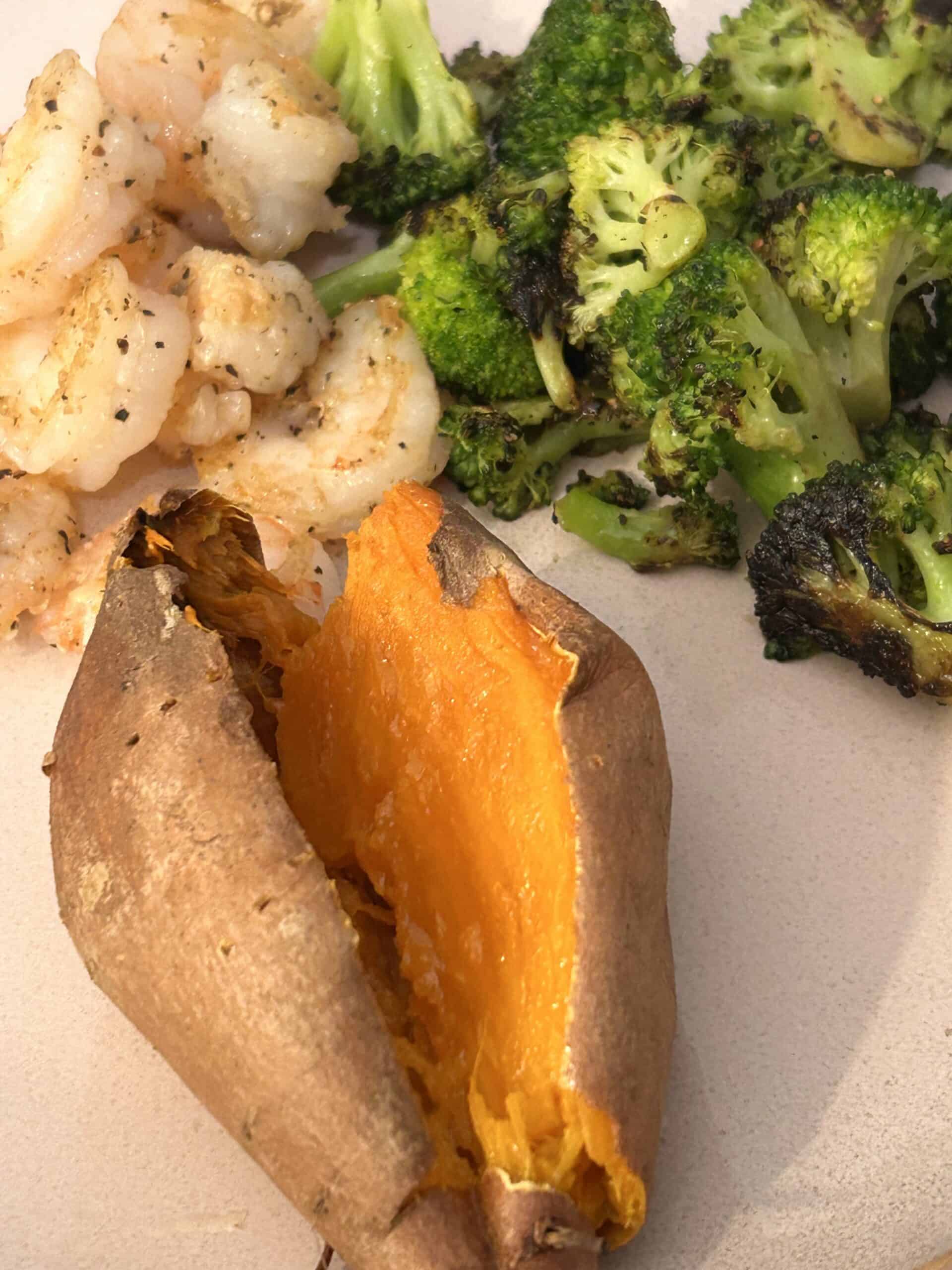 sweet potato and broccoli.