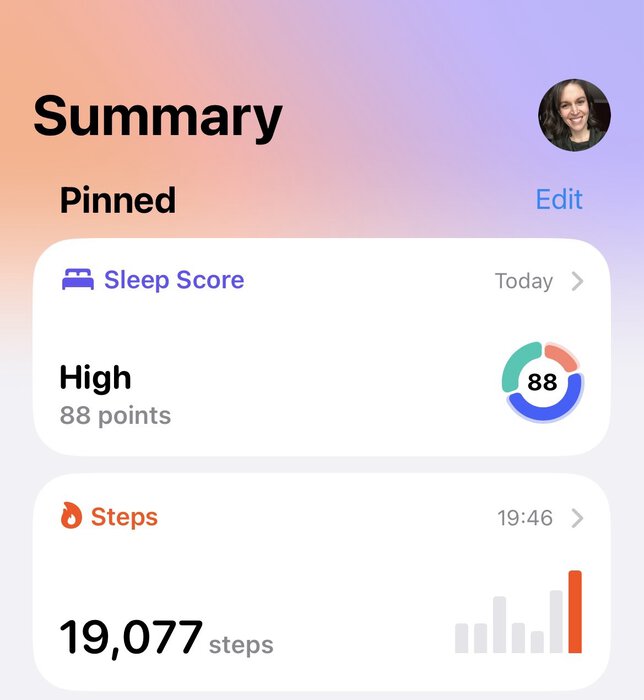 apple health screenshot.