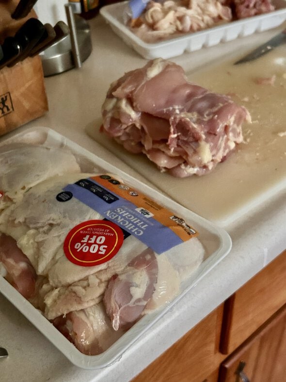marked down chicken.