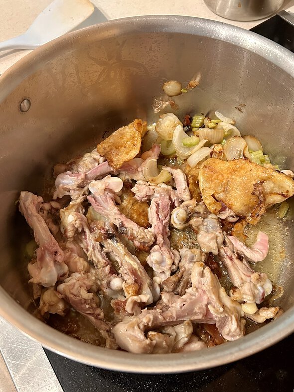 chicken bones for broth.