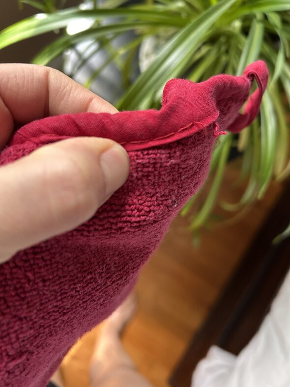 red potholder.