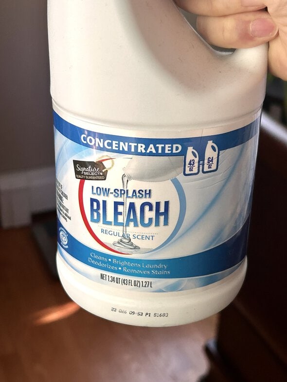 bleach bottles.