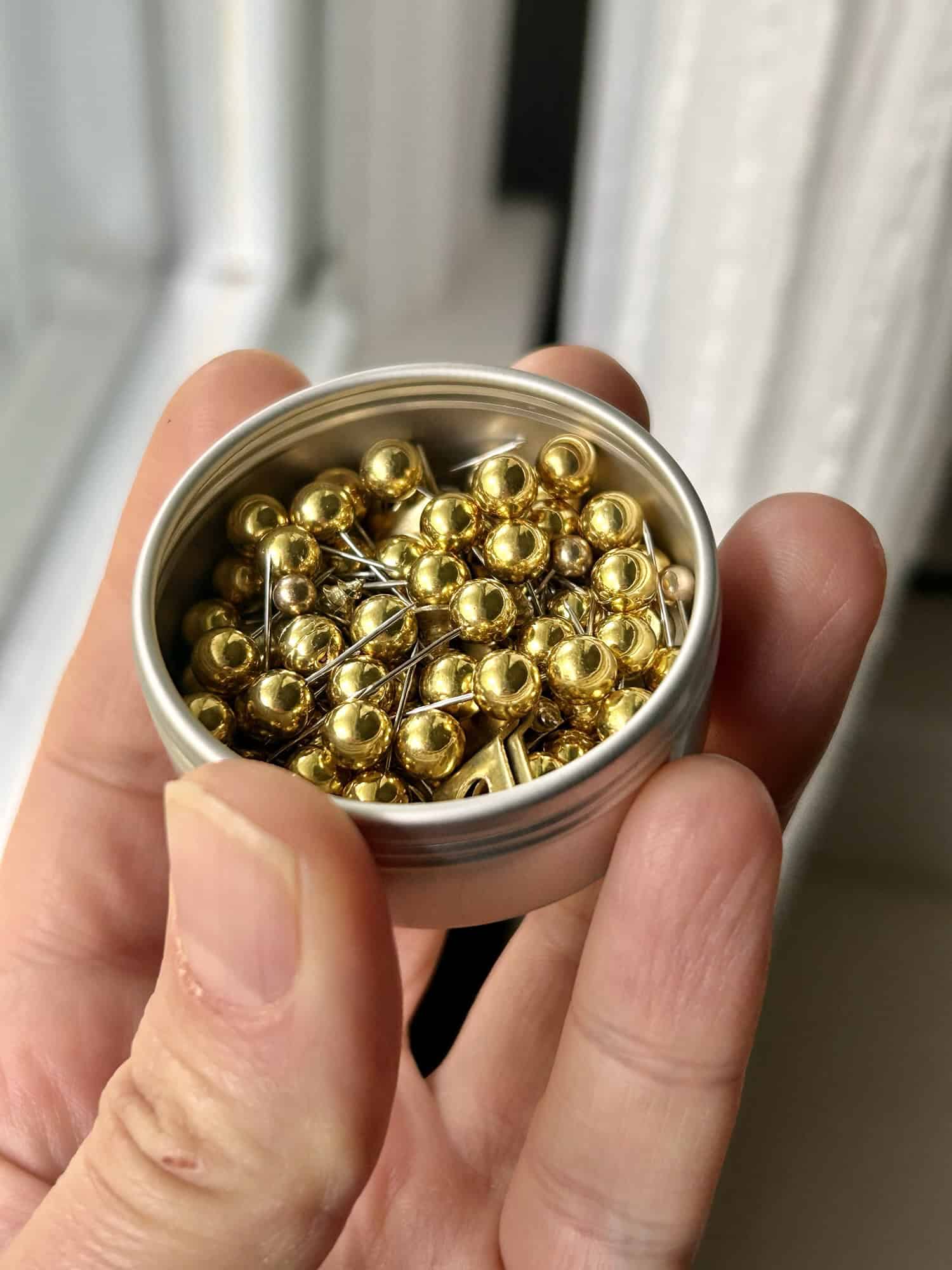 gold push pins.