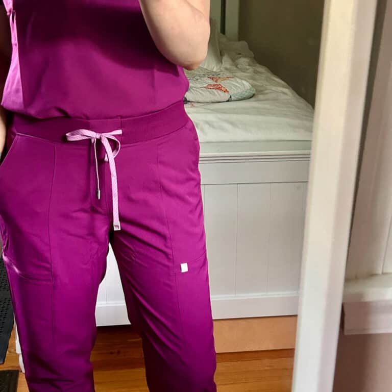 pink scrubs.