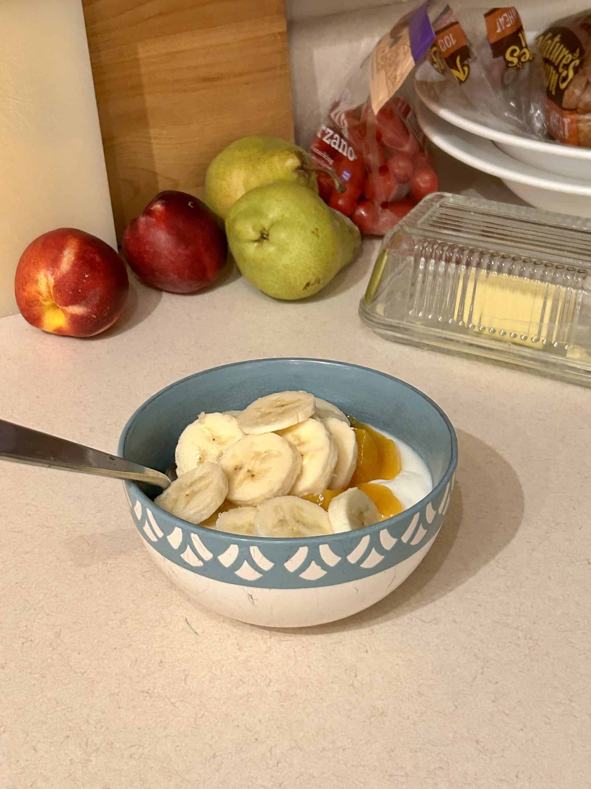 fruit and yogurt bowl.