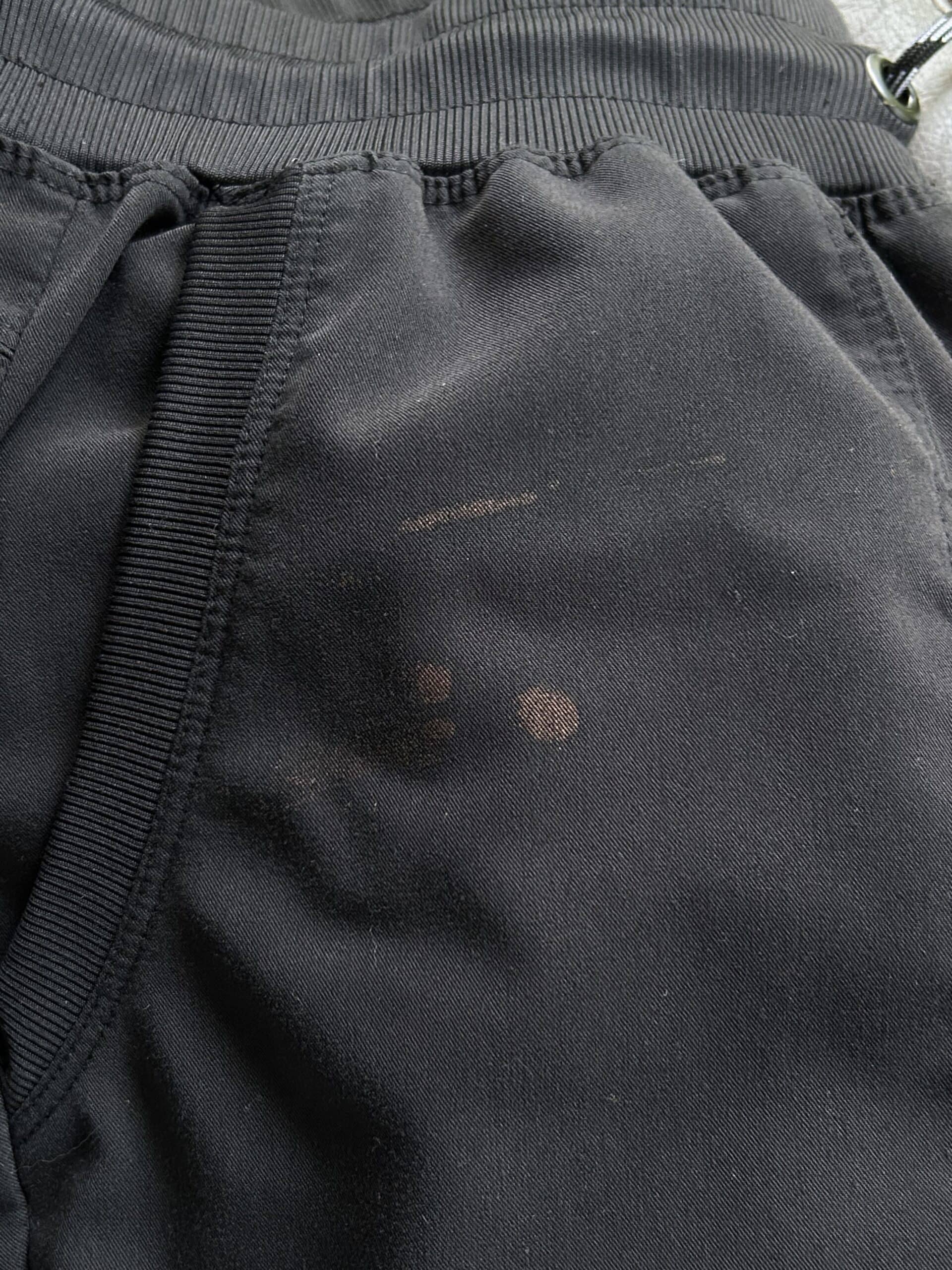 bleached scrub pants.