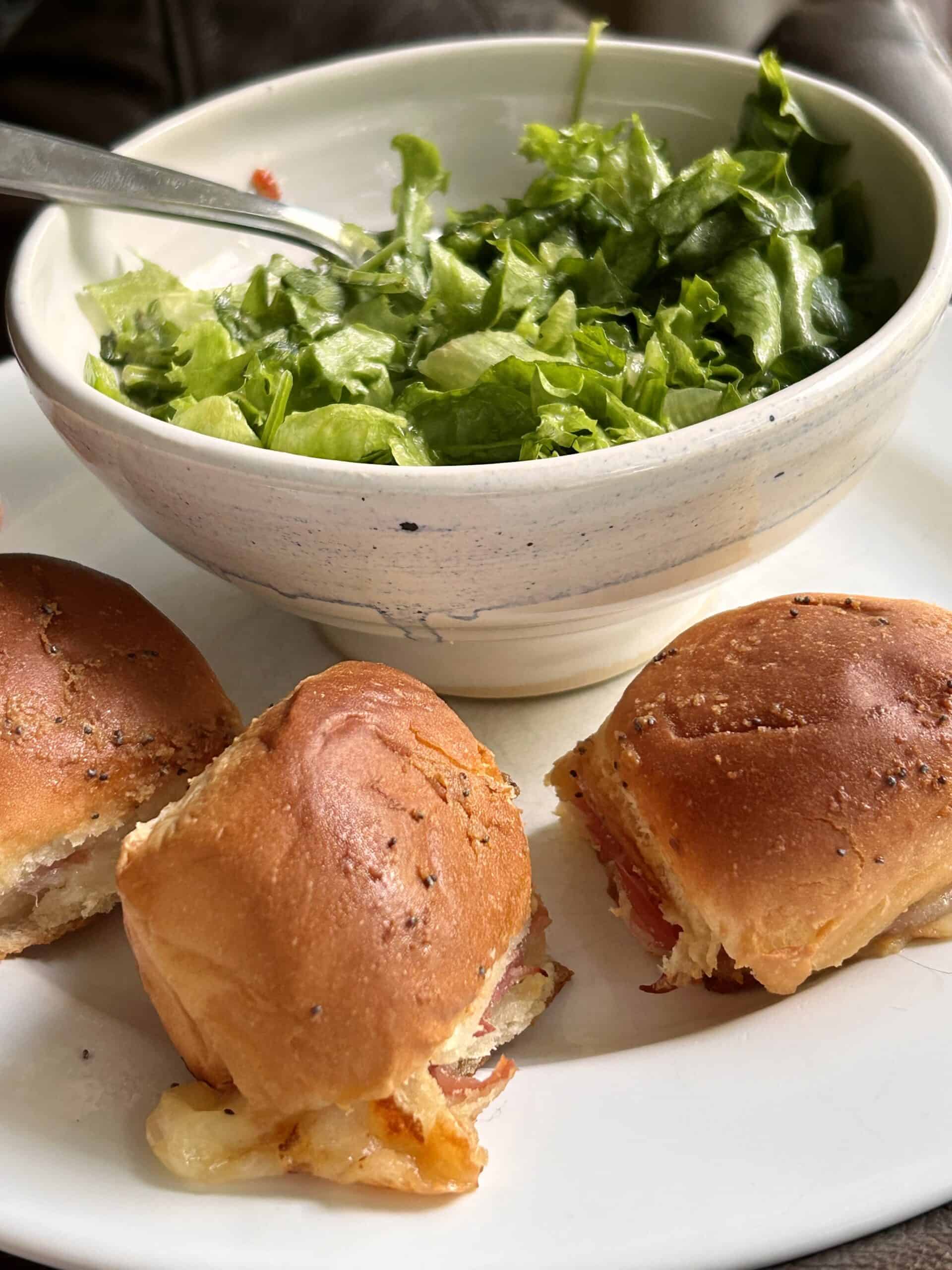 sandwiches and a salad.