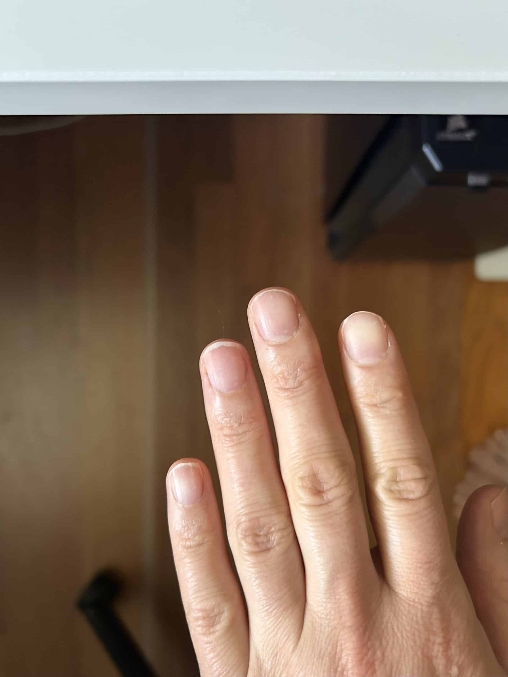 bare fingernails.