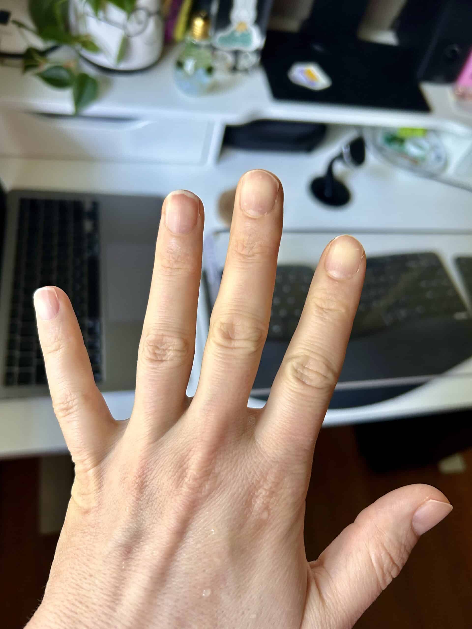 bare nails.