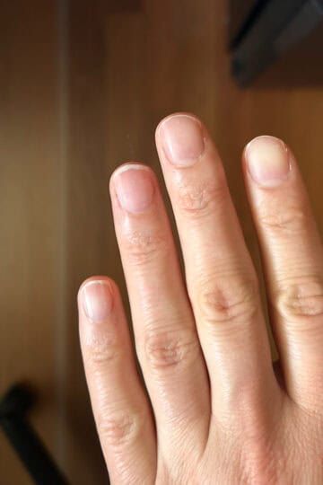 bare fingernails.