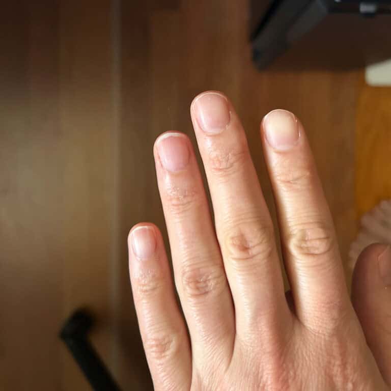 bare fingernails.
