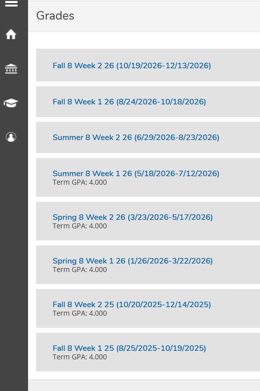 grades screenshot.