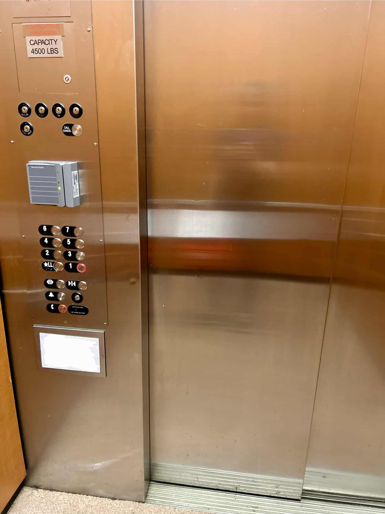 hospital elevator.